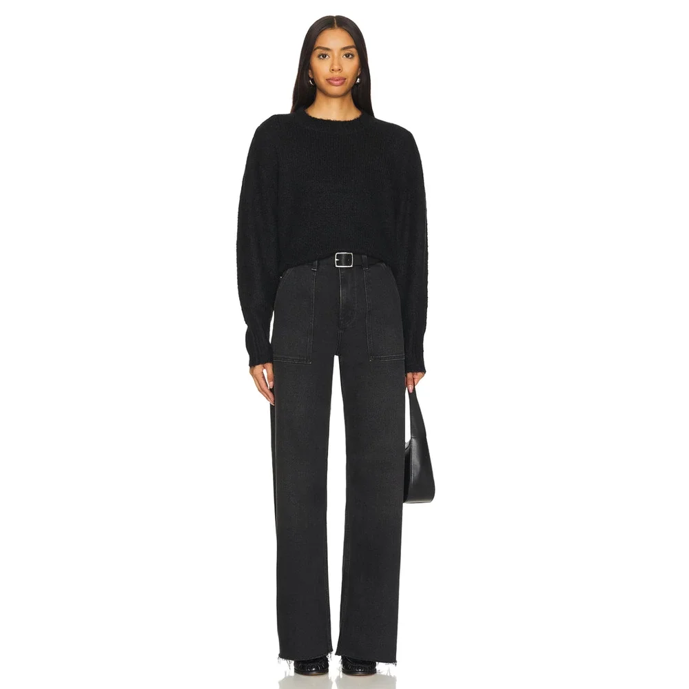PISTOLA NWT Penny Utility High Rise Wide Leg Black Denim in Collins // 24
